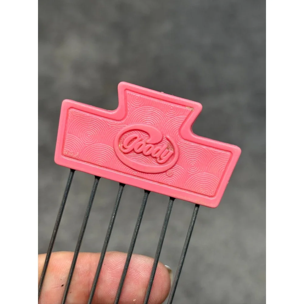 Vtg 80s Goody Pink Hair Lift Pick Comb Tease Pick Metal Made in USA